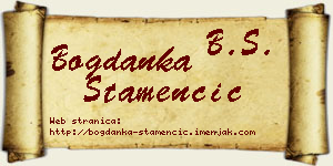 Bogdanka Stamenčić vizit kartica